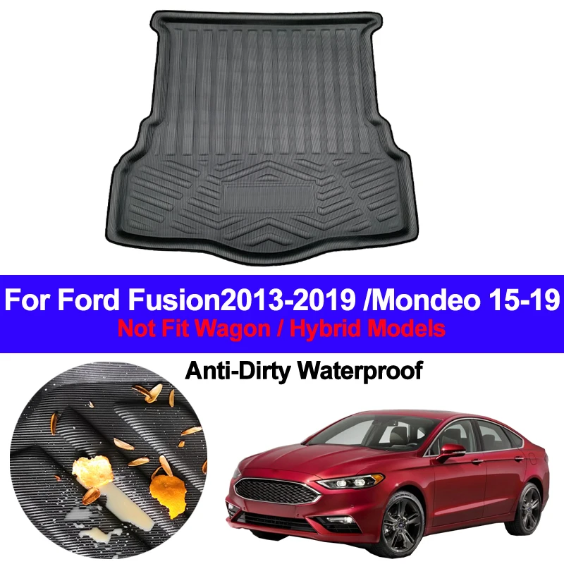 Auto Rear Boot Cargo Liner Tray Trunk Luggage Floor Carpet Mat Carpets Pad For Ford Fusion 2013 - 2017 2018 2019 Mondeo 2015-19