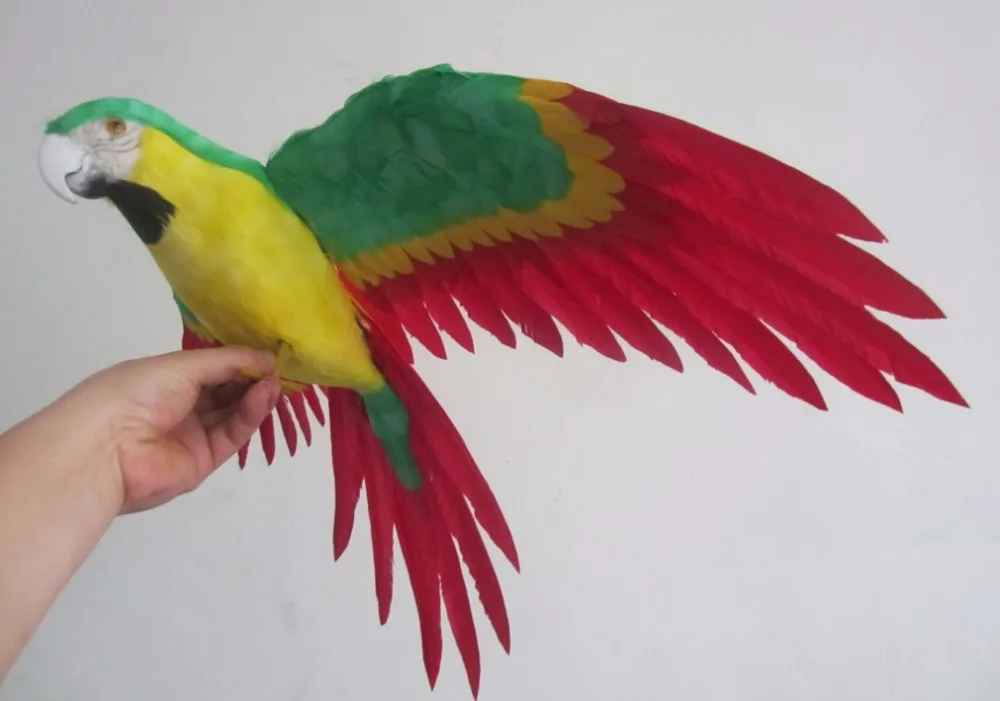 colorful feathers 45x60cm spreading wings parrot bird artificial bird model handicraft ,home garden decoration gift p2709