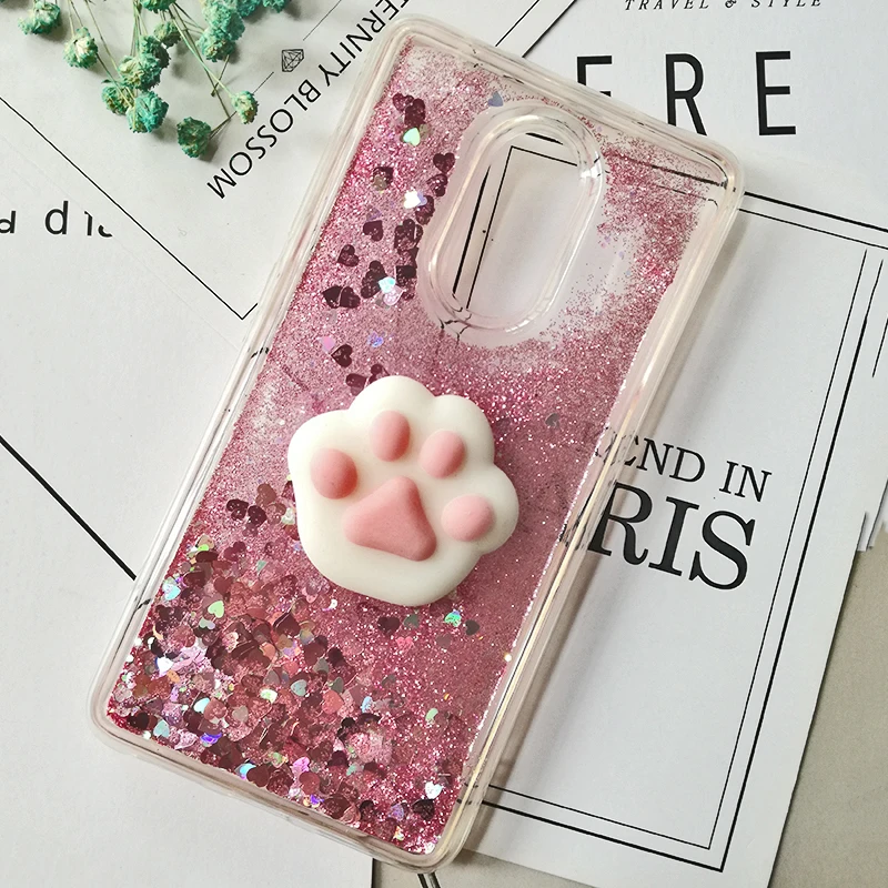 Cute 3D Squishy Cat Case For Xiaomi Redmi 5 plus 4X 8A 9A 9C 10T Luxury Glitter Quicksand Phone Case Redmi Note 5 9 Pro 5A Prime