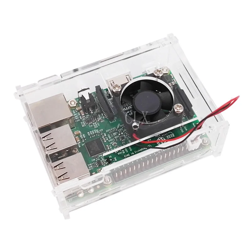 Raspberry PI 3B+ Transparent Acrylic Case Cover Shell Enclosure Box with fan for Raspberry PI Model B and Model B+