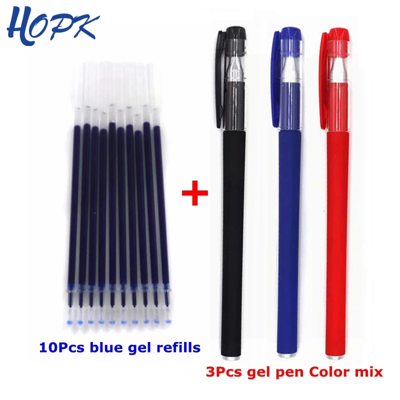 13pcs/Lot 0.38mm Office Gel Pen Refill Set Signature Pen Red Blue Black Ink Refill Rod for Handles School Supplies Stationery