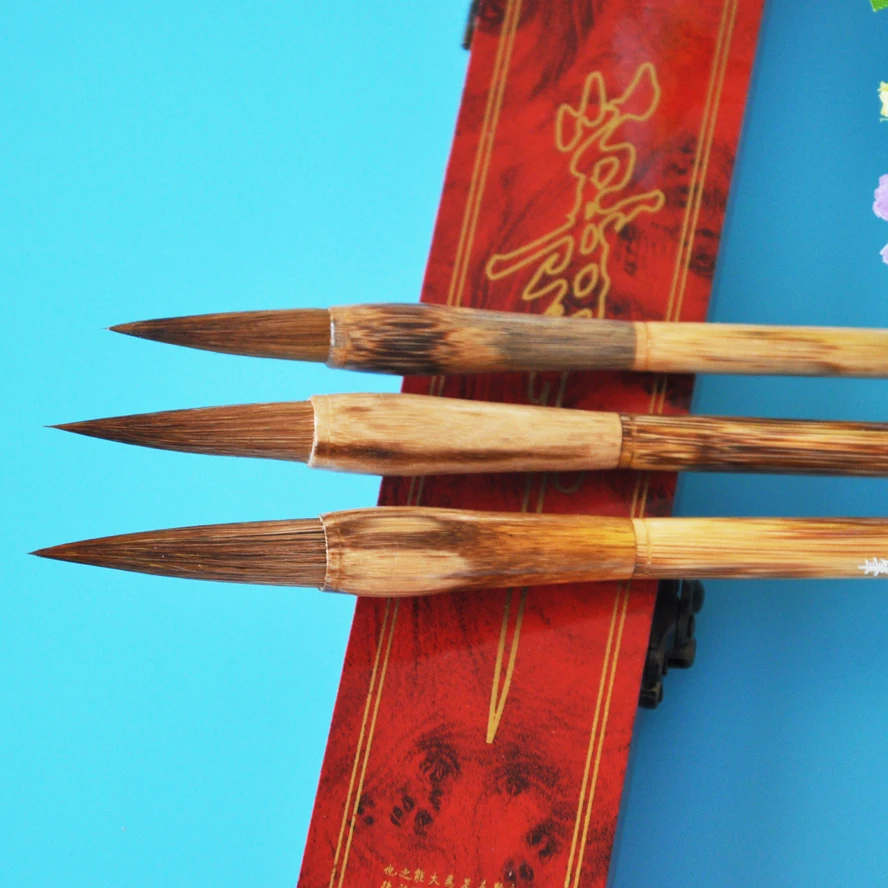 

3pcs/pack Chinese Pianiting Brush Pen Hopper-shaped Paint Brush Art Stationary Big Oil Painting Brush Calligraphy Pen