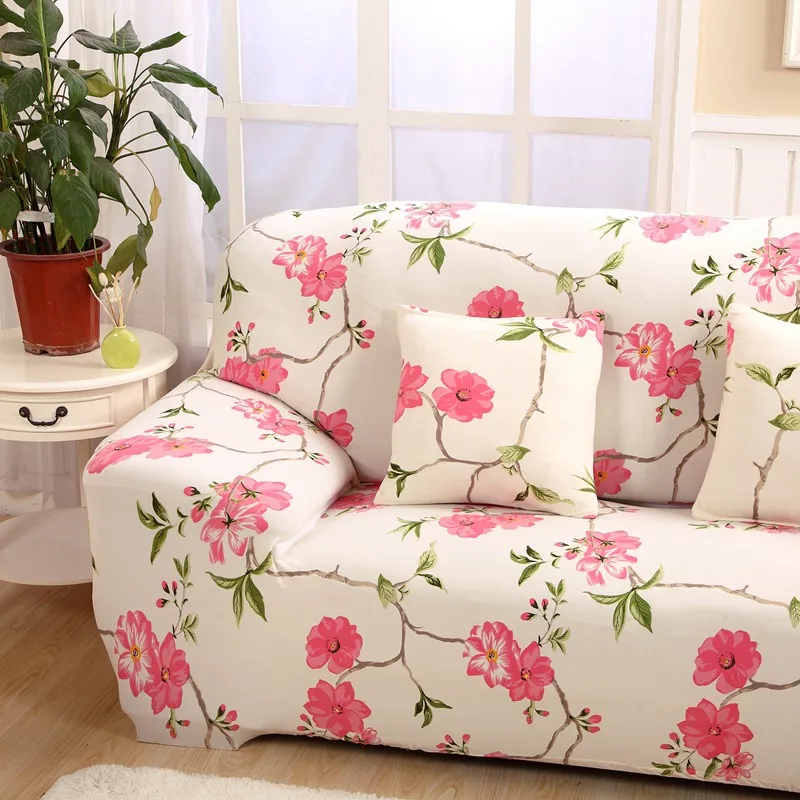 

Flexible Stretch Sofa Cover Big Elasticity Couch Cover Loveseat Sofa Funiture Cover 1pc Pink Flower Design Machine Washable