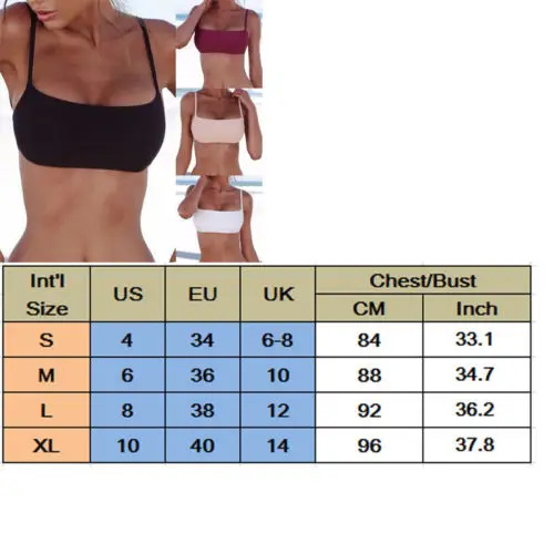 Summer Women Bandage Bikini Tops UnPadded Bra Swimwear Swimsuit Bathing Beachwear with 4 Colors