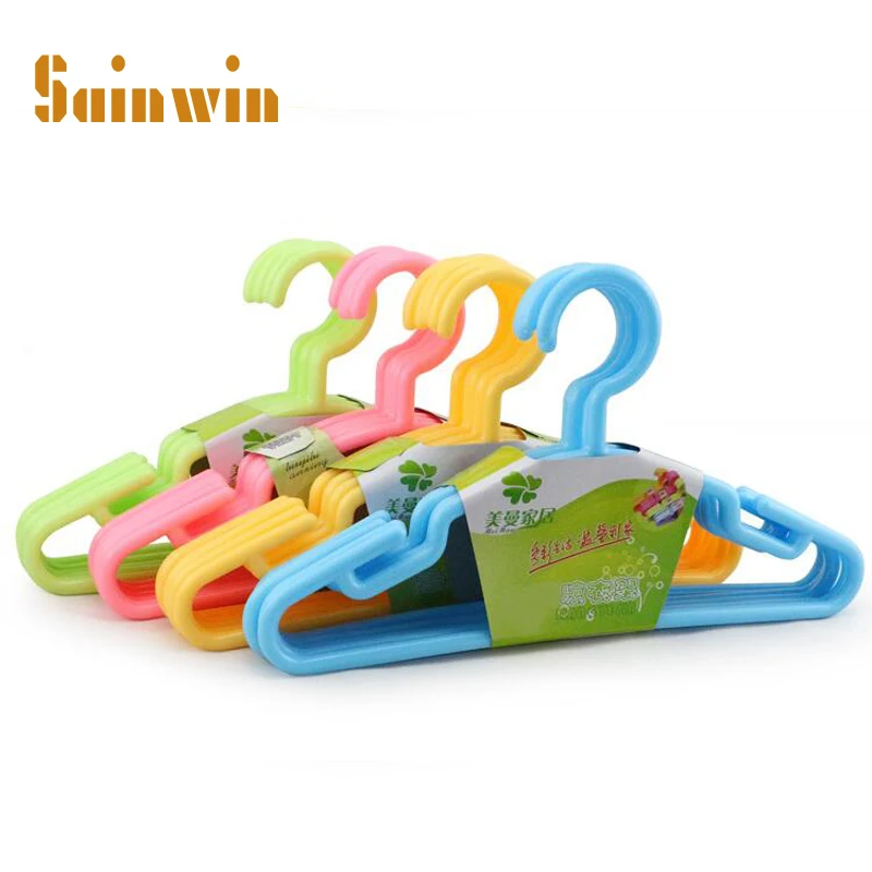 

Sainwin 10pcs/lot 28cm Child Hanger Plastic Baby Small Clothes Pegs hangers For Children Kids hanger