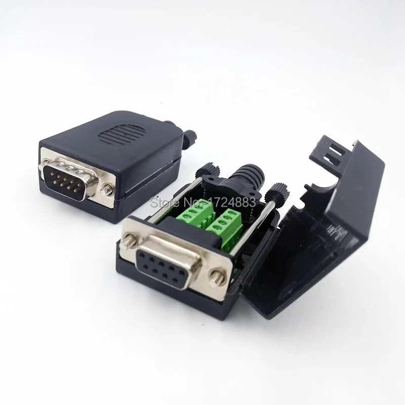 DB9 serial COM RS232 transfer-free Male Female Signals terminals connector D sub 9Pin hole