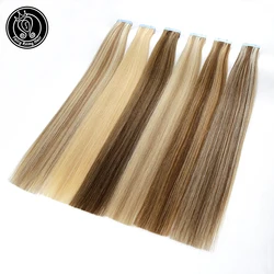 Tape In Human Hair Extension Real Remy European Human Skin Weft Tape On Straight Hair Extensions 16