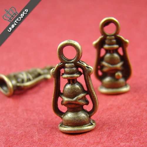 

Diy accessories material bronze color vintage alloy three-dimensional oil lamp charm pendant necklace 10x20mm