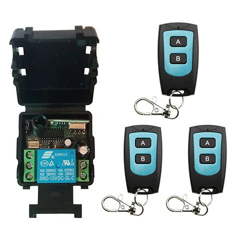 DC 12V 24V 1 CH Channels 1CH RF Wireless Remote Control Switch Remote Control System receiver transmitter 1CH Relay 315/433 MHz