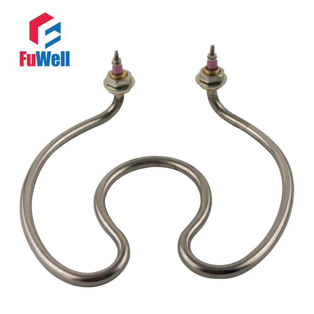 304 Stainless Steel Horseshoe Shaped Elbow Water Heating Element 220V 2.5KW 210mm Circle Diameter Electric Tube Heater