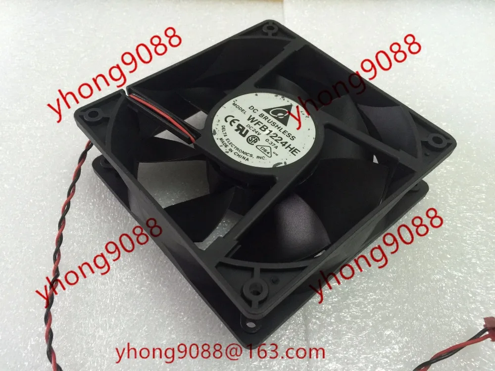 

Delta Electronics WFB1224HE DC 24V 0.37A 2-Wire 120x120x38mm Server Cooling Fan