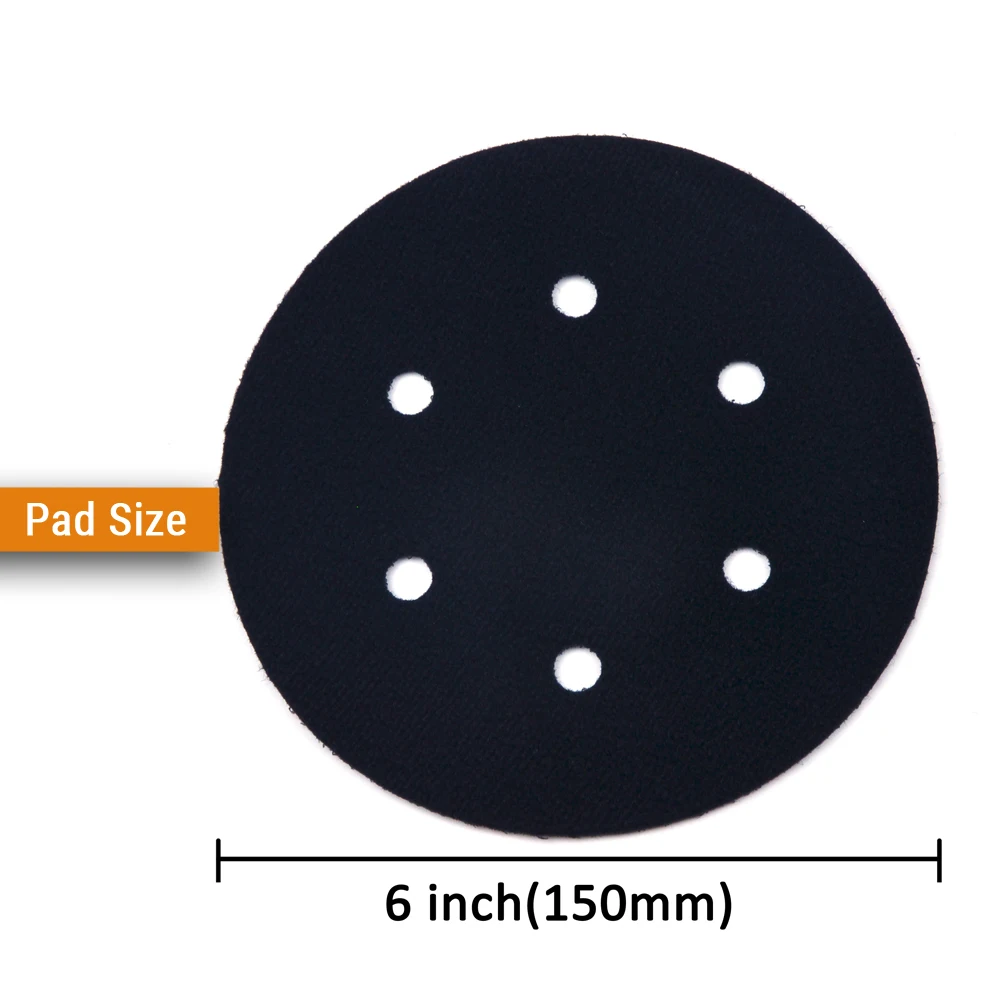 6 zoll (150mm) 6-loch Ultra-dünne Oberfläche Schutz Interface Pad für Schleifen Pads und Haken & Klettschleifscheiben Dünne beflockung Pad
