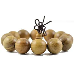 Green Sandalwood Bracelets Buddhist Prayer Beads Wrist Malas for Man 15mm 18mm 20mm BRO992