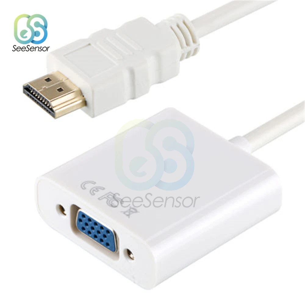 Адаптер HDMI-совместимый с VGA «папа»-мама», преобразователь, адаптер 1080P, цифро-аналоговое видео, аудио для ПК, ноутбука, планшета