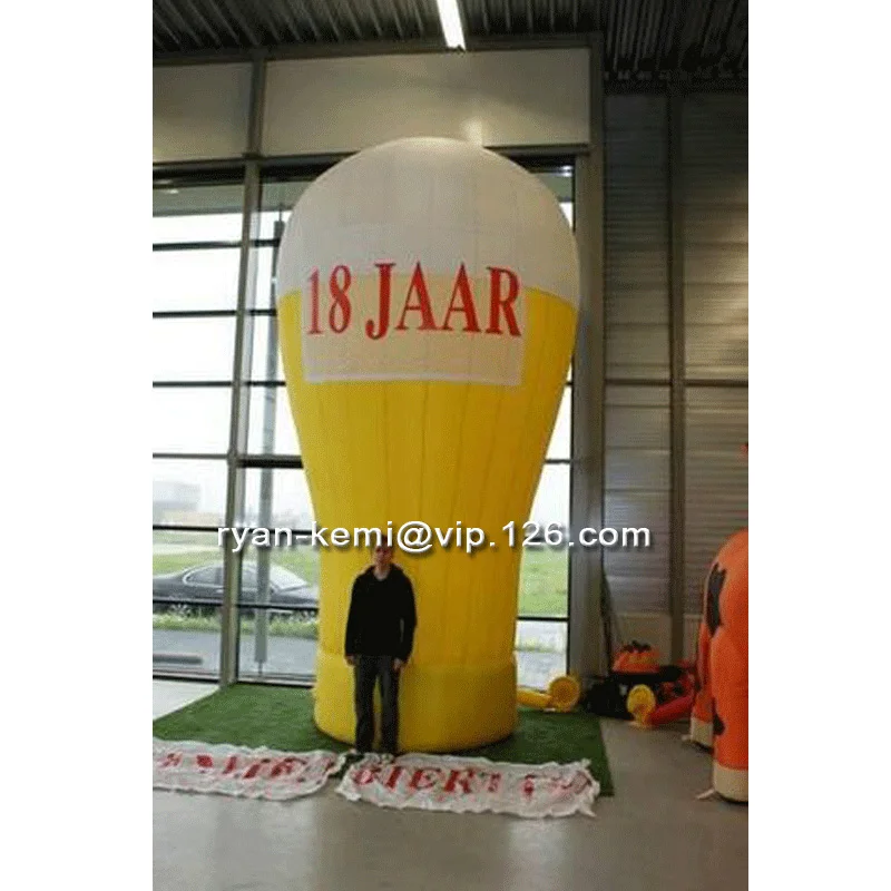 Free shipping 5m giant inflatable beer glass with CE UL blower large inflatable beer mug cup balloon