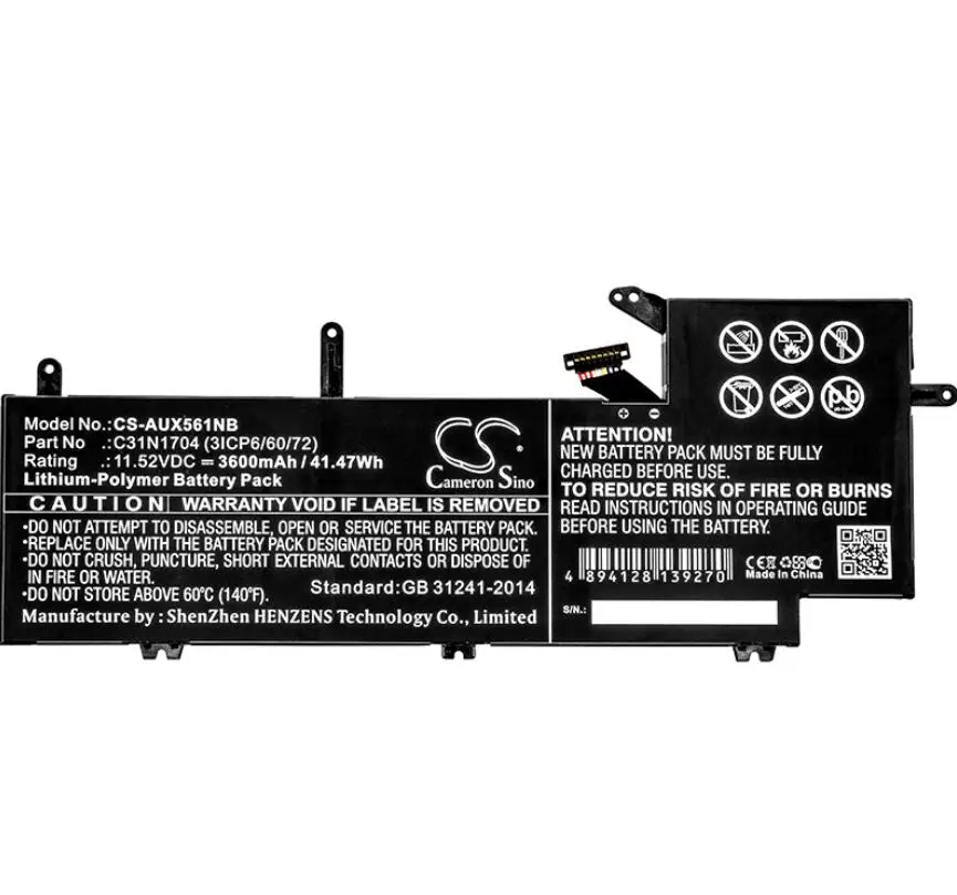 Imagem -03 - Cameron Sino Bateria de 3600mah para Asus Q535u Q535ud-bi7t11 Zenbook Baterias tipo Flip 15 C31n1704