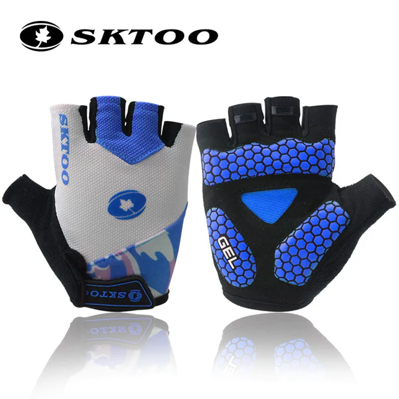 SKTOO Cycling Gloves Half Finger Antil-skip Bicycle Gloves MTB Mountain Bike Shockproof Short Gloves For Men/women