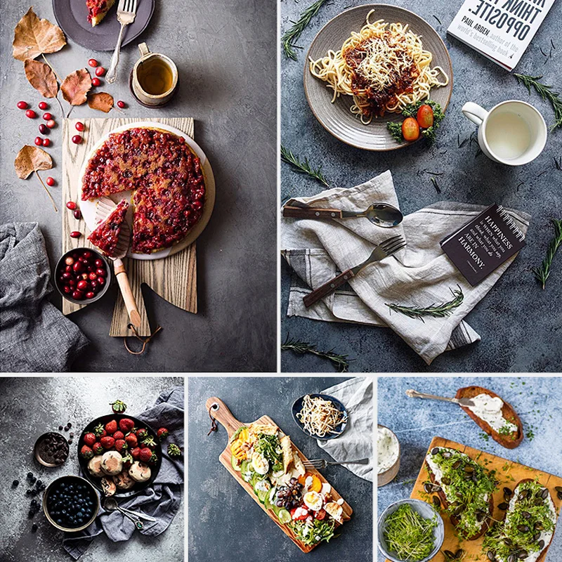 Фон для фотосъемки на рабочем столе, бумага, двусторонняя цементная текстура, аксессуары для студийных фотографий для еды, напитков, туалетных принадлежностей