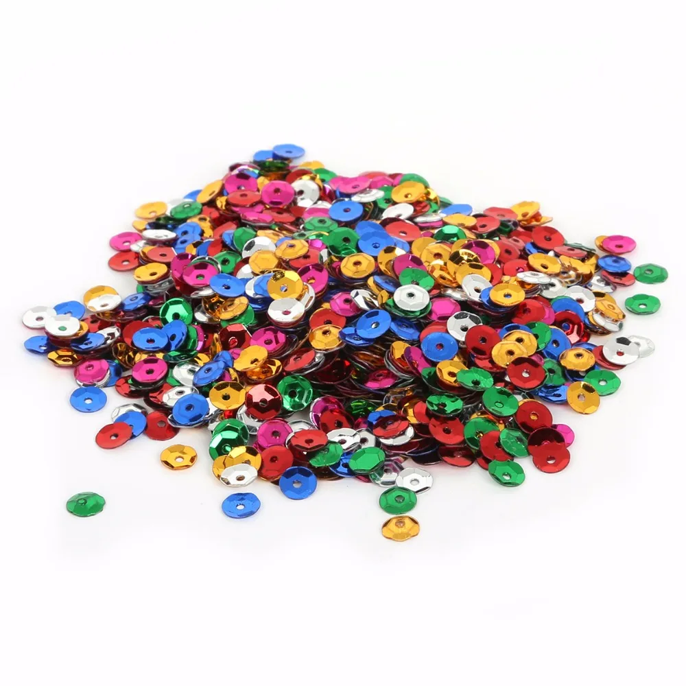20g 4mm 5mm 6mm Mixed Color Glitter Sequin Flat Round Loose Sequins For Crafts Paillettes Nail Decor Clothing Sewing Accessories
