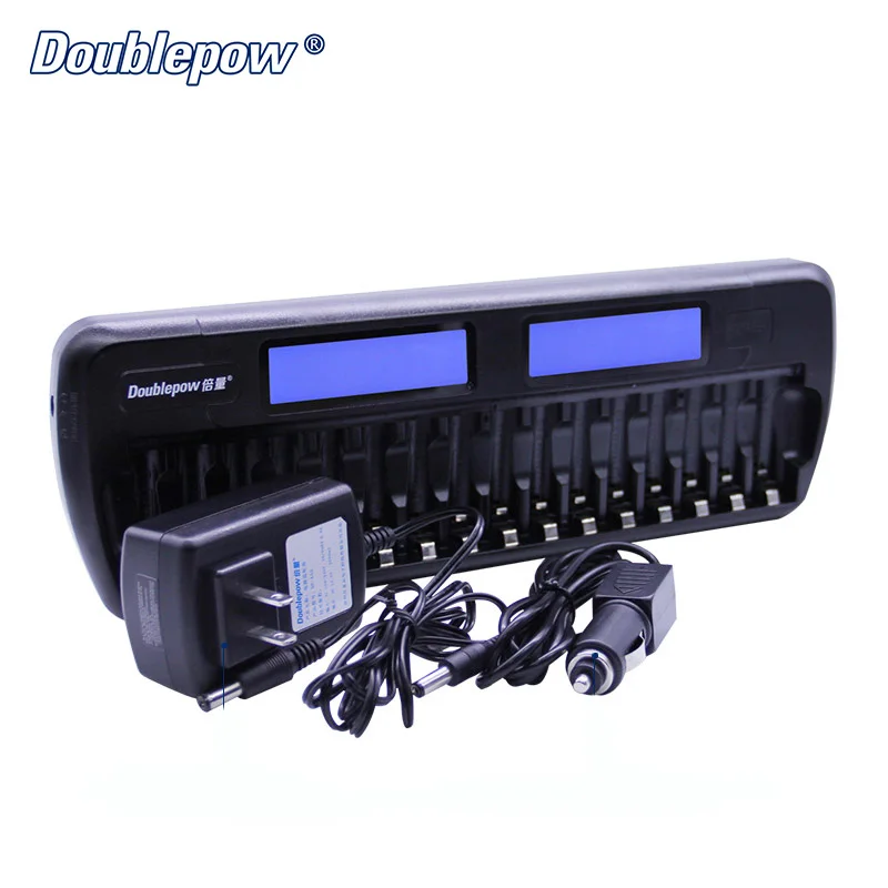 

16 slots Doublepow DP-K106 2-LCD Built-In IC Protection Intelligent Rapid Battery Charger for 16 pcs 1.2V AA/AAA Ni-MH/Ni-CD