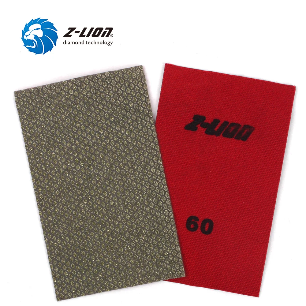Z-LION 4PCS Polishing Sandpaper Diamond Electroplated Abrasive Sanding Sheet 90*55mm Wet Dry Use Grinding Polishing Tools