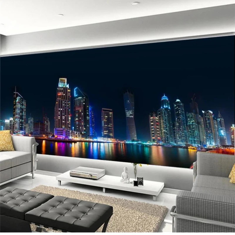 wellyu Custom wallpaper 3d photo mural city night view living room bedroom hotel background wall paper papel de parede 3d обои