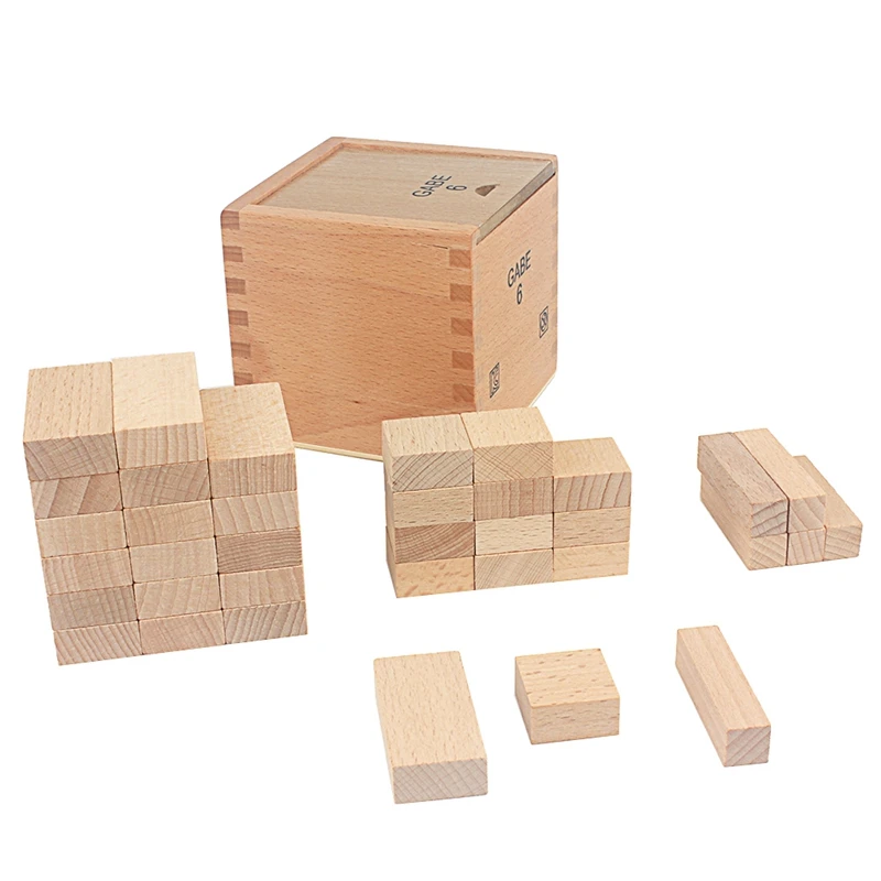 

Baby Frobel Teaching Toys Gabe6 Proportion Froebel 18Pcs Cubes Solid Wood Toys for Children Educational Preschool Kindergarden