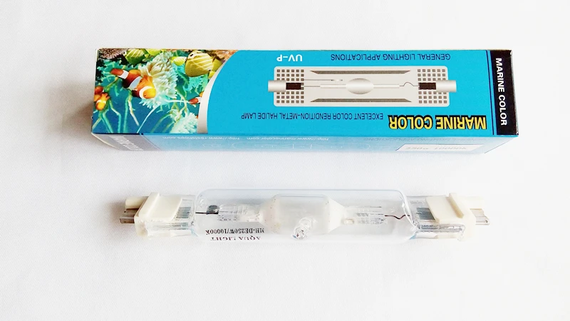 MARINE COLOR 250w 10k 14k 20k HQI FC2 base Double Ended Metal Halide Bulb coral live rock reef coral fish aquarium