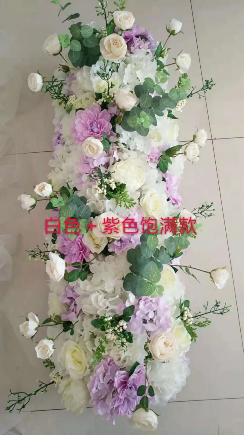 100x30CM Artifical Rose Hydrangea Styles Flower Rows for Wedding Party Arch and T Station Decoration Flowers DIY Supplies 10pcs