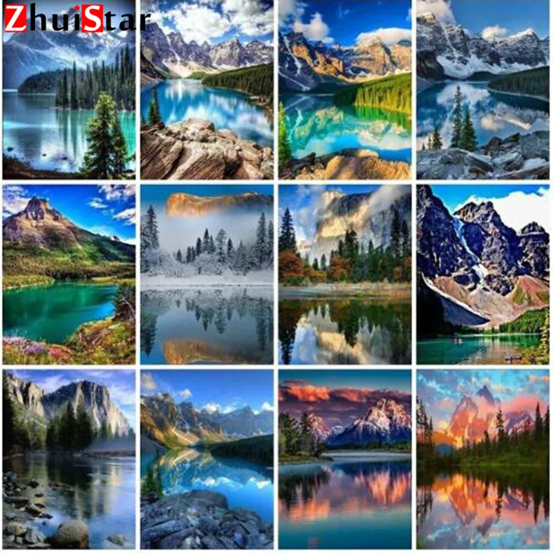 5D DIY waterfall diamond embroidery set sale landscape diamond painting full square mosaic picture rhinestone home decorXY1