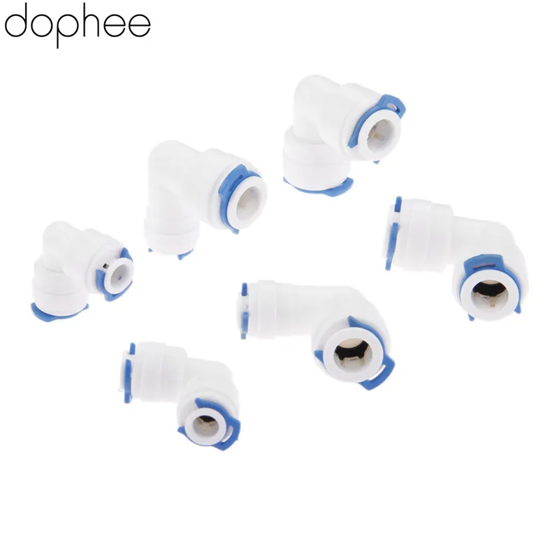 

2Pcs Water Elbow Pipe Fitting 1/4" 3/8" OD Hose Connection Reverse Osmosis Plastic Quick Coupling Connector Pure Water Purifies