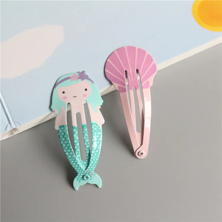 4 PCS New Lovely Mermaid Shell BB Clips Girls Hair Accessories Kids Hairpins Children Headwear Baby Hair Clips Headdress