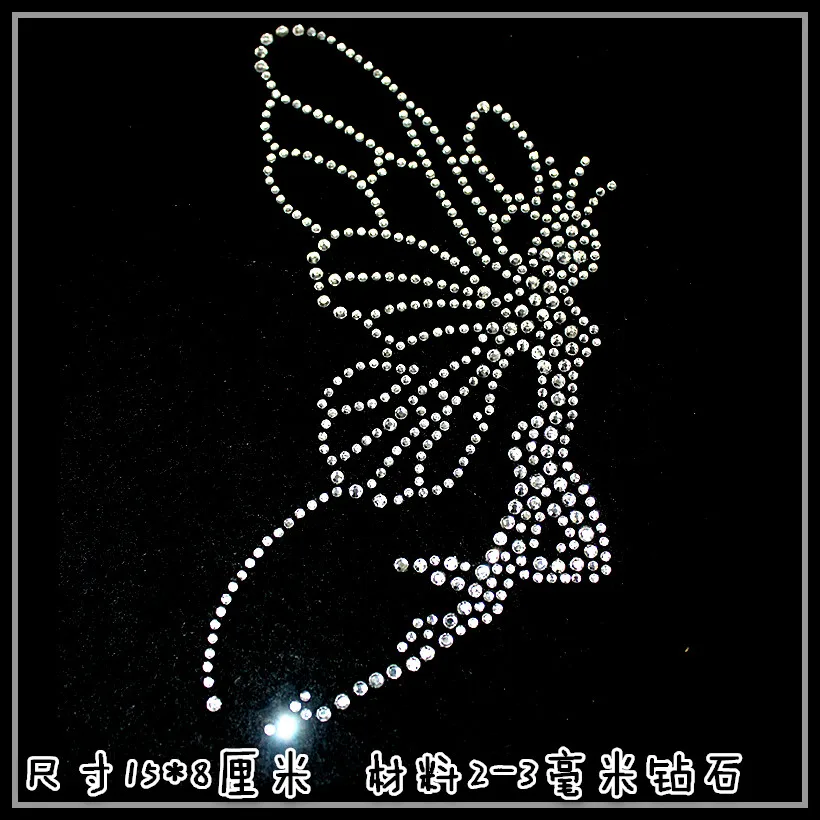 

2pc/lot Flying Angel hot fix rhinestone motif designs iron on crystal transfers design applique patches for shirt bag