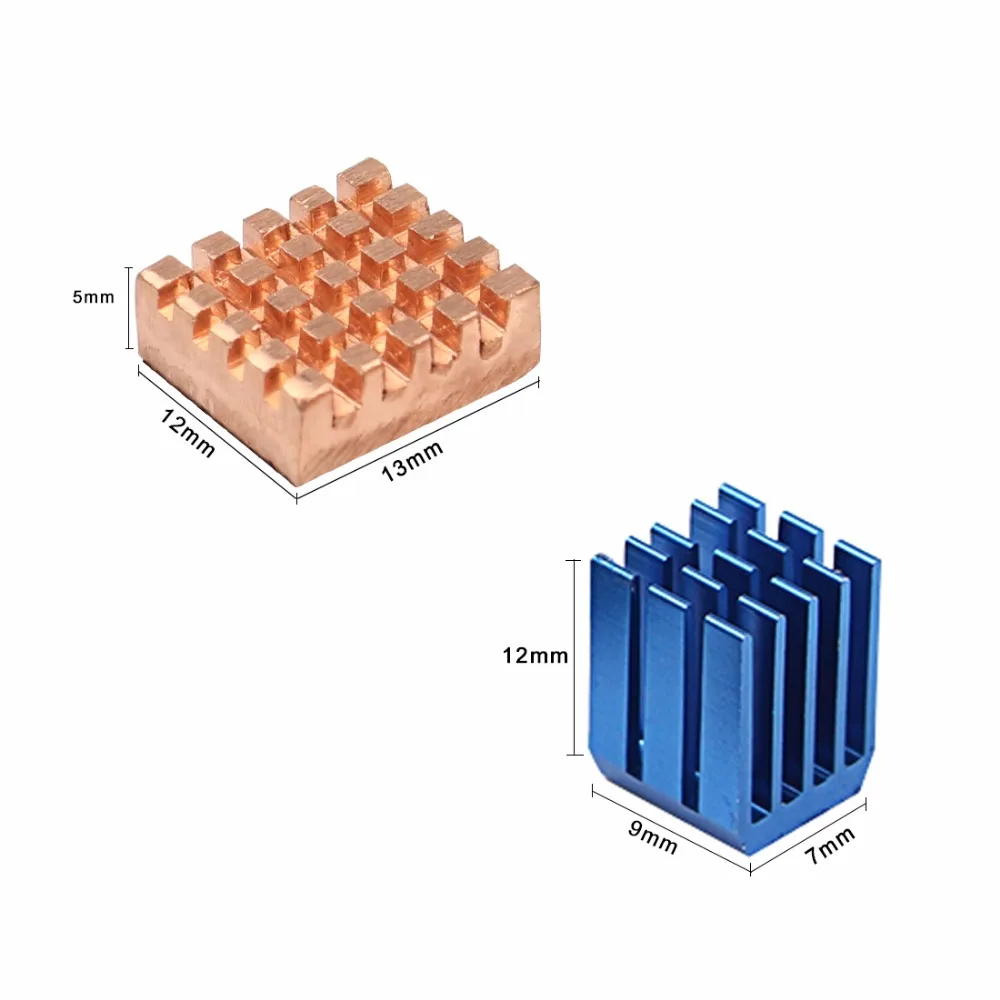 For Raspberry Pi 3 Heat Sink 12pcs Copper Aluminum Heatsink Radiator Cooler Kit for Raspberry Pi 3 Model B+ 3B Plus 2B B+