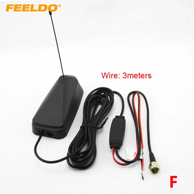 FEELDO 1Set Car F Connector Active Digital Aerial TV Antenna With Amplifier For Digital TV #AM929