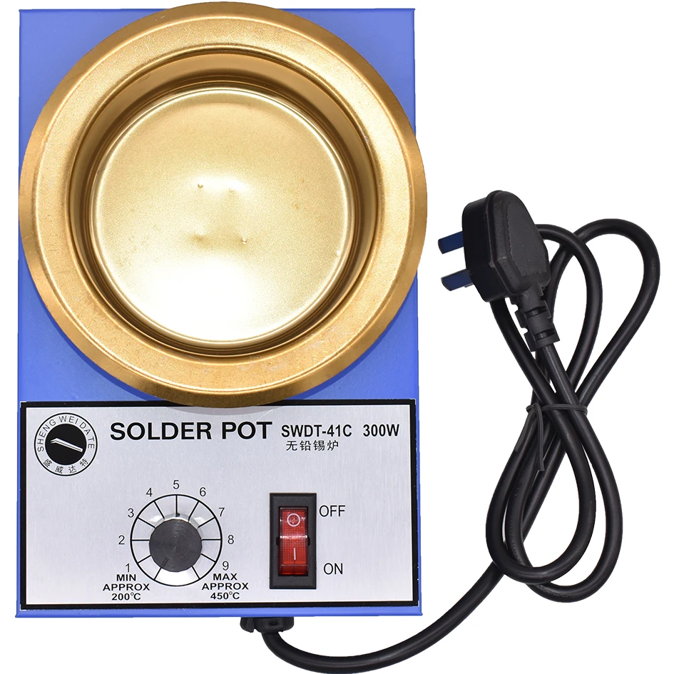 220V 300W Solder Pot Soldering Desoldering Bath 100mm SWDT- 41C Solder Pot 450 Degree Max Soldering Desoldering Bath 4pcs/lot