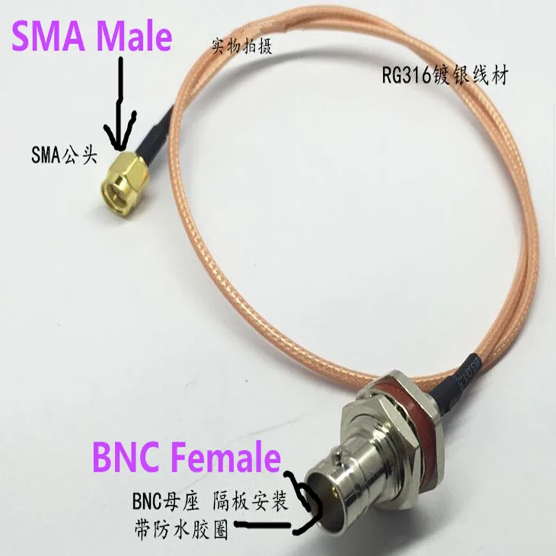 

RF SMA Тип разъем BNC гнездо до SMA Штекер кабель, RG316 500 мм длина коаксиальный разъем беспроводной маршрутизатор Антенна 3 шт./лот