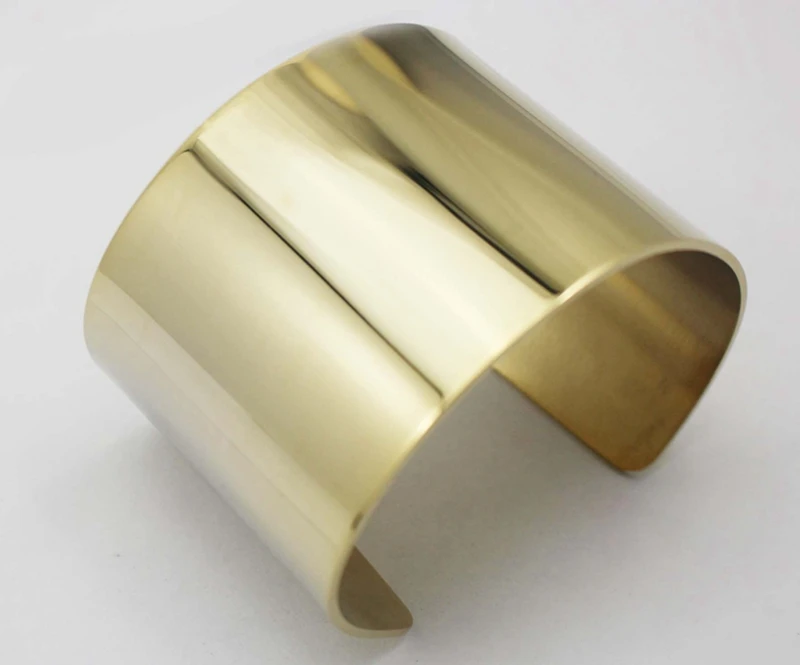 Fashion Yellow Gold Color wide cuff Bangle Bracelet Stainless Steel Bracelet Bangles Europe and American concise