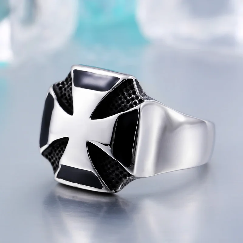 Punk Cruz Único Varón de Moda Estupendo de La Calidad del Hombre Fresco de Alta Pulido Anillo de La Personalidad Para El Muchacho BR8-188