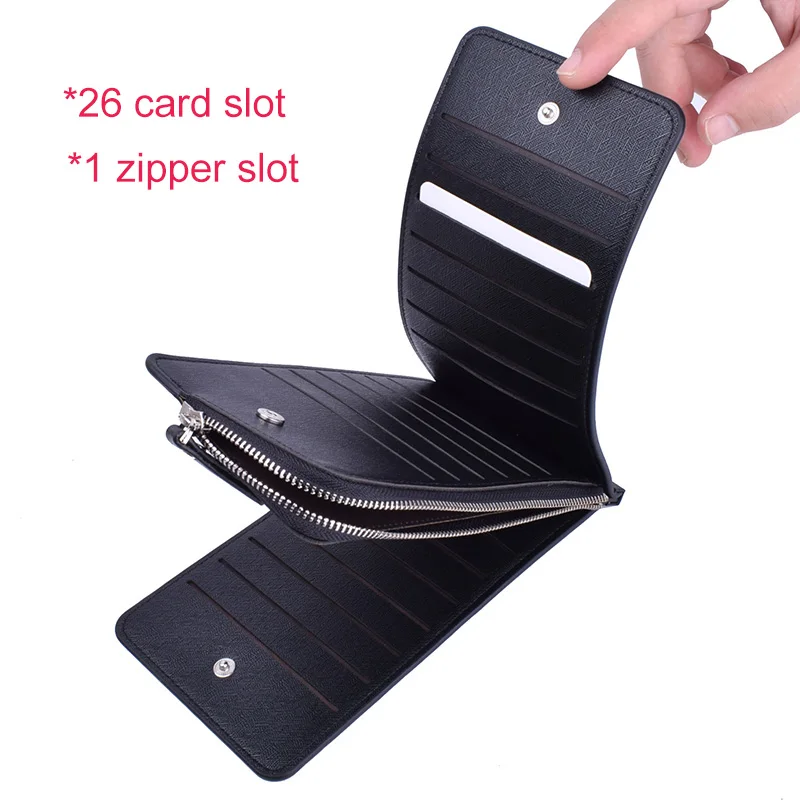 

Multifunction 26 card slots Long Card Holder Wallet For Phone PU Leather Minimalist Men Women New Purse Housekeeper Card Case