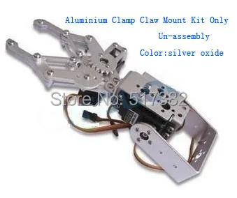 1 Set 2 DOF Aluminum Robot Arm Clamp Claw Mount Kit (No servo) Un-assembly Fit For Arduino Wholesale Retail + Free Shipping