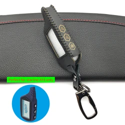 Starline A91 Leather Keychain Key Shell Case For Russian Version Starline A91 lcd Two-Way Remote Control Car Alarm System