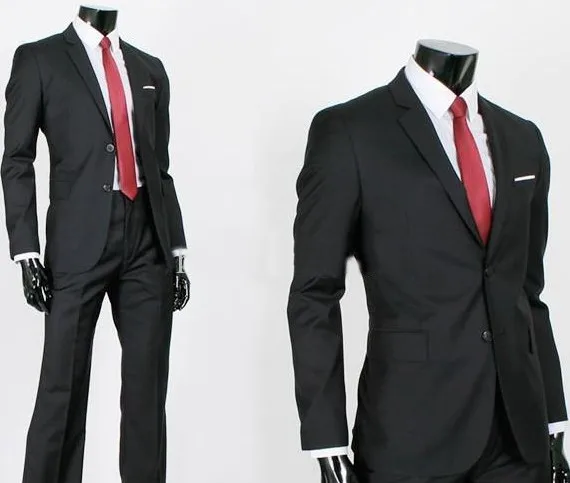 

Best-New Arrival Tuxedos Wedding Bridegroom Suits Collar With Notch Lapel Black Business Suit(Jacket+Pants+Tie)