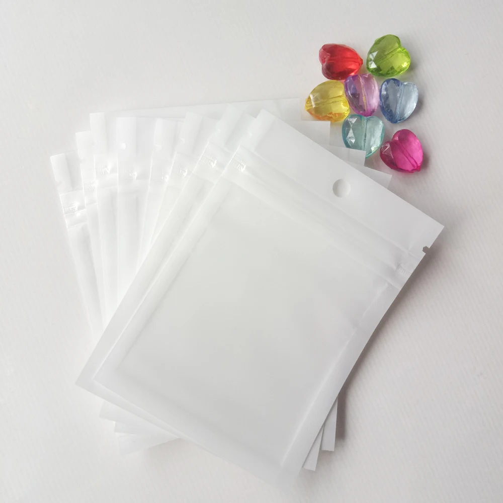 1000pcs 9x12cm Translucent Gift Jewelry Pouches Bags Zip Lock Plastic Bags With Zipper Jewelry Bag Packaging Display Storage Bag