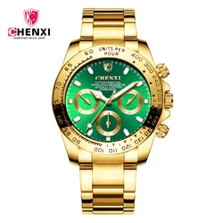 Relogio Feminino New Brand Quartz Watch Women Fashion 3 Eyes Gold Geneva Watches Casual Stainless Steel Dress Wristwatches 086A