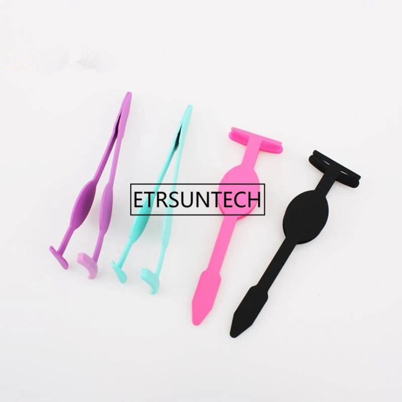 Eyelashes Extension Applicator Stainless Steel False Eyelashes Curler Tweezer Clip Clamp Makeup Beauty Tool F1630