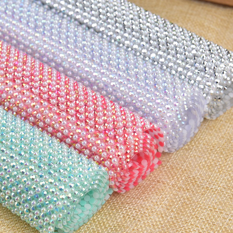 24*40 センチメートル/ロール Ab 樹脂ダイヤモンドホットフィックスラインストーンメッシュトリムクリスタルシートバンディングブライダルアップリケ結婚式の装飾ステッカー