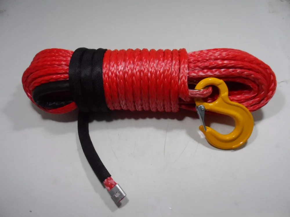 Red 12mm*30m Synthetic Winch Rope,Tow Rope Car,ATV Winch Cable,Boat Winch Rope,ATV Winch Accessories