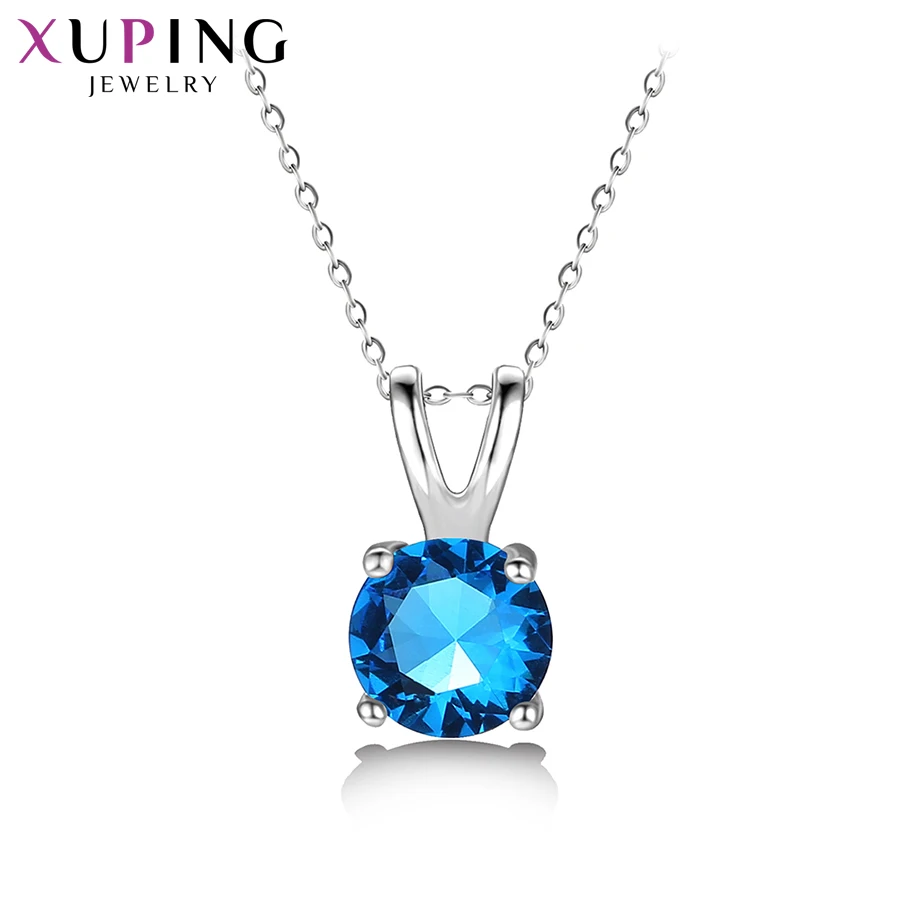 Xuping Jewelry Charm Elegant Design Rhodium Color Pendant Necklace for Women Valentine\'s Day Gifts 32974