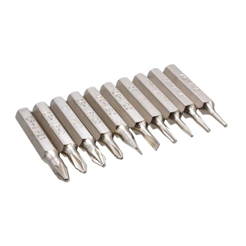 10pcs 28mm Magnetic CR-V Precision Screwdriver Bit Set PH00 PH0 Z1 Z0 3.0 2.0 1.0 T5 T4 0.8 Multifunctional Hex Torx Head Repair